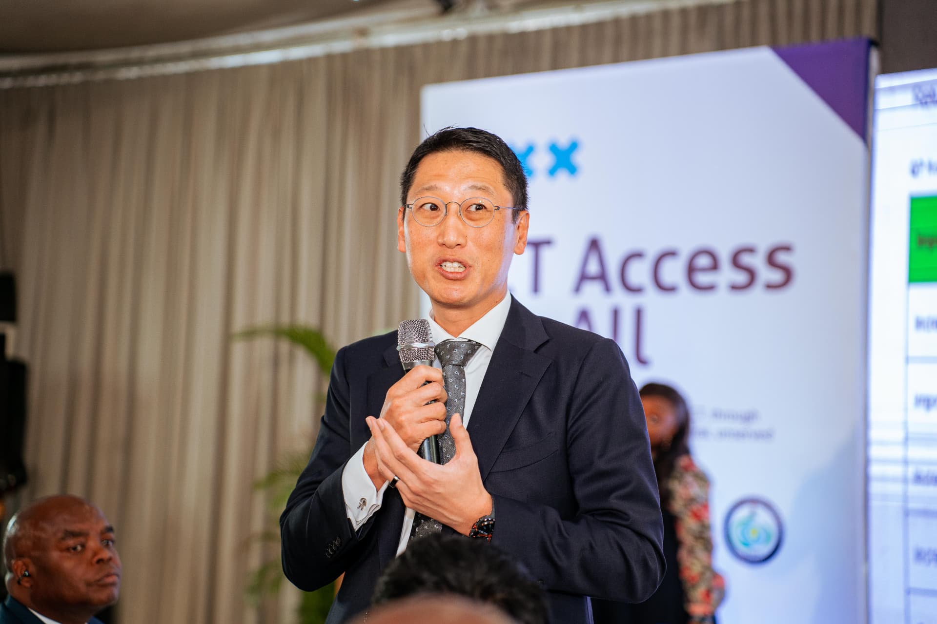 A speaker contributing to an ICT access programme